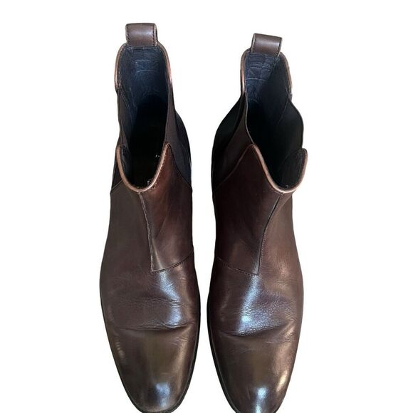 John Varvatos $698 Amsterdam Brown Leather Ankle Boots Size 13 Slip On - Picture 5 of 15